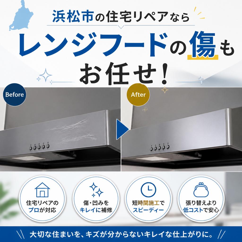 浜松市の住宅リペアならレンジフードの傷もお任せ！