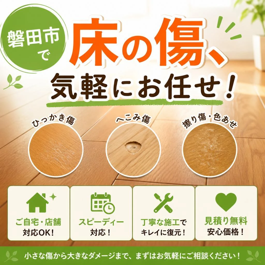 磐田市で床の傷、気軽にお任せ！